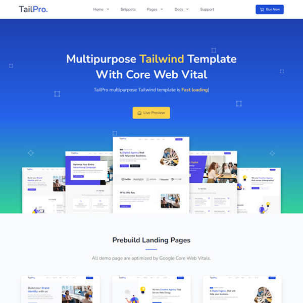 Tailpro - Tailwind css template